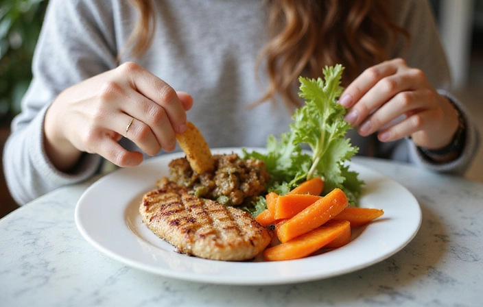 Osoba jedząca zdrowy posiłek
