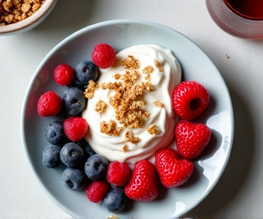 Zdrowe śniadanie pełne owoców i zbóż